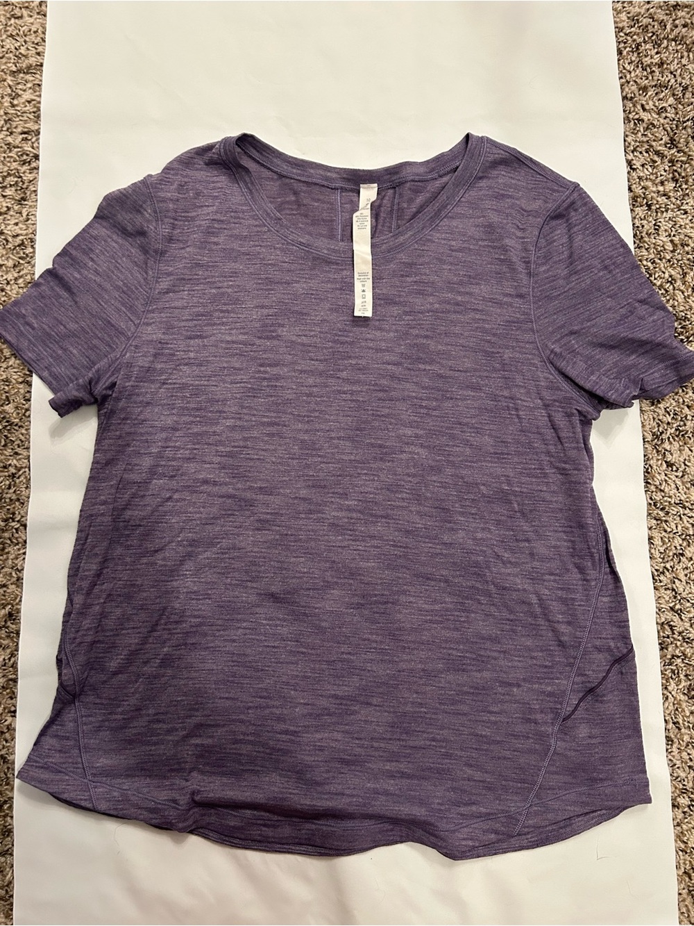 lululemon athletica Heathered Purple Short Sleeve Tee